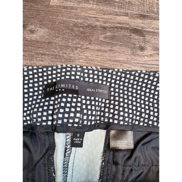 The Limited Ideal Stretch  ankle Pants – Black & White Geometric Print, Size 8 - Picture 2 of 6